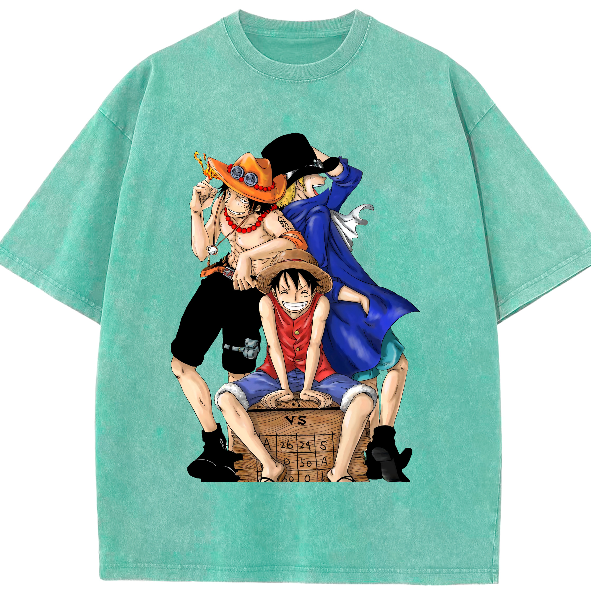ワンピース モンキー・D・ルフィ ONE PIECE Monkey D. Luffy 綿100% ヴィンテージ風 半袖Tシャツ（フロントプリント）